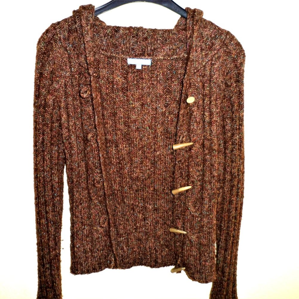 Cable Knit Toggle Hooded Sweater